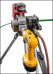 Optional tripod and user supplied drill