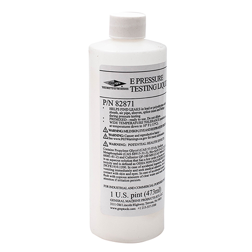E Pressure Testing Solution - 16 oz. Bottles