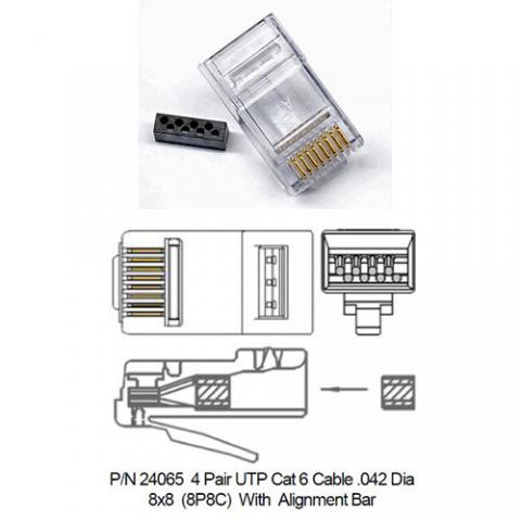 Modular Plugs 4 Pair (8P8C) Solid UTP CAT 6 100/PK