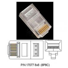 Modular Plugs 8 X 8 (8P8C) RJ-45 Non-Keyed for Tinsel and Stranded Wire 100/PK