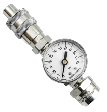 In line pressure gauge for control valve