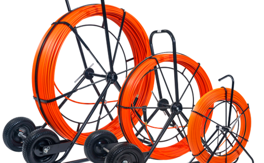 New and Improved Duct Rodder, side by side view of all three available sizes. Transparent background, PNG file format.