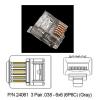 Modular Plugs 3 Pair  (6P6C)  RJ-11 Solid Smoke 100/PK